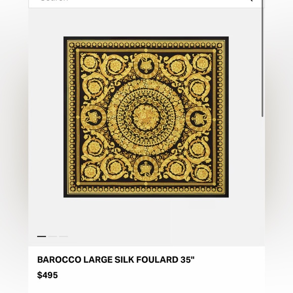 Versace SCARF BAROCCO LARGE SILK FOULARD 35” - Picture 5 of 5